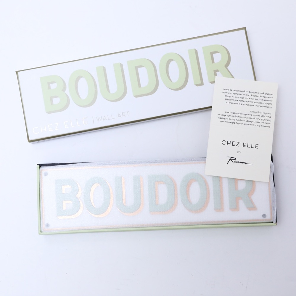 Rosanne Chez Elle Boudoir Text decorative porcelain plaque French European new